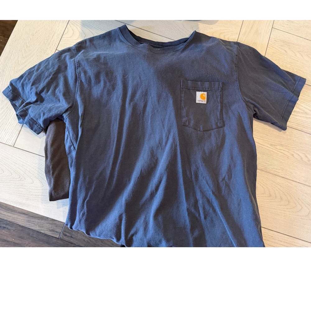 3 Carhartt Mens Relaxed Fit Pocket T-Shirt   Navy Charcoal Olive L FOR WORK - Picture 4 of 4